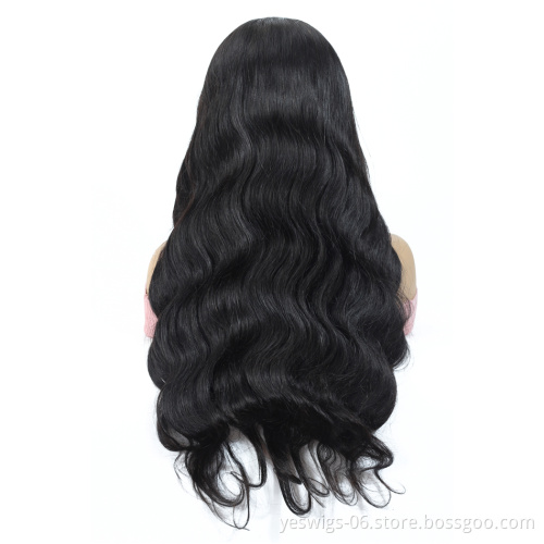 28 30 Inch Wholesale Peruvian Hair Virgin Remy Pre Plucked Transparent Full Lace Wig Body Wave Peruvian Full Lace Human Hair Wig